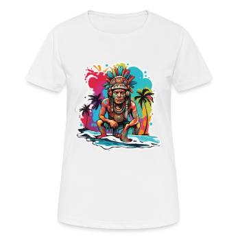 Maya / Haute Culture / Pérou / Calendrier Maya / Motif - T-shirt respirant Femme - blanc - Devant - AI Model Female 172 dark (172cm)