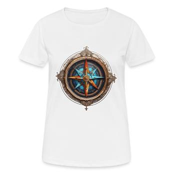 Kompass / Himmelsrichtung / Reisen / Survival - Frauen T-Shirt atmungsaktiv - Weiß - Vorne - AI Model Female 172 dark (172cm)