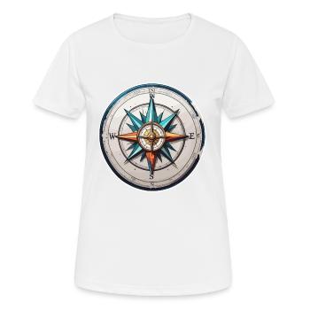 Compass / Cardinal Direction / Travel / Survival - Women's Breathable T-Shirt - white - Front - AI Model Female 172 dark (172cm)