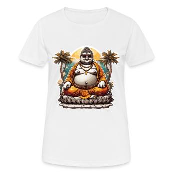 Bouddha / Bouddhisme / Foi / Religion / Mantra - T-shirt respirant Femme - blanc - Devant - AI Model Female 172 dark (172cm)