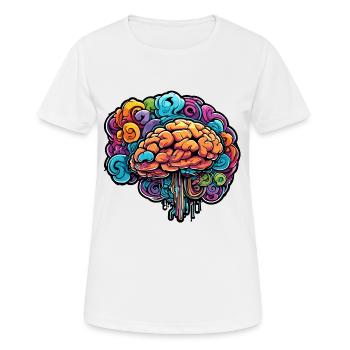 Brain / Knowledge / Intelligence / Clever / Thinking - Women's Breathable T-Shirt - white - Front - AI Model Female 172 dark (172cm)