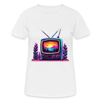 TV / Television / Analogue / Tube TV / Retro - Women's Breathable T-Shirt - white - Front - AI Model Female 172 dark (172cm)