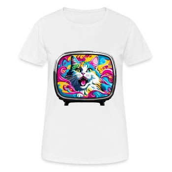 TV / Television / Analogue / Tube TV / Retro - Women's Breathable T-Shirt - white - Front - AI Model Female 172 dark (172cm)