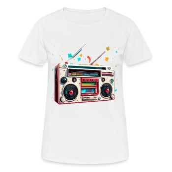 Radio / Analog / Music / Frequency / Speakers - Women's Breathable T-Shirt - white - Front - AI Model Female 172 dark (172cm)