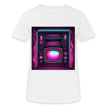TV / Television / Analogue / Tube TV / Retro - Women's Breathable T-Shirt - white - Front - AI Model Female 172 dark (172cm)