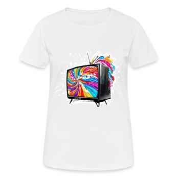 TV / Television / Analogue / Tube TV / Retro - Women's Breathable T-Shirt - white - Front - AI Model Female 172 dark (172cm)