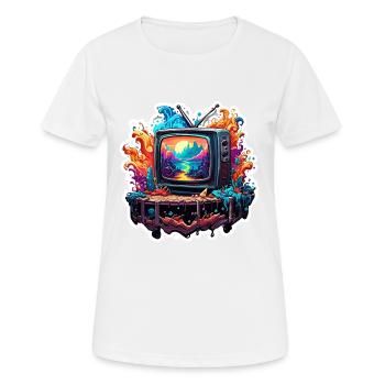 TV / Television / Analogue / Tube TV / Retro - Women's Breathable T-Shirt - white - Front - AI Model Female 172 dark (172cm)