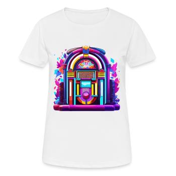 Jukebox / Musikautomat / Retro / 50er Jahre - Frauen T-Shirt atmungsaktiv - Weiß - Vorne - AI Model Female 172 dark (172cm)