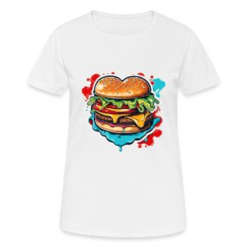 Burgers / Fast Food / Food / Buns / Beef - Women's Breathable T-Shirt - white - Front - AI Model Female 172 dark (172cm)