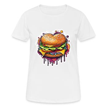 Burgers / Fast Food / Food / Buns / Beef - Women's Breathable T-Shirt - white - Front - AI Model Female 172 dark (172cm)