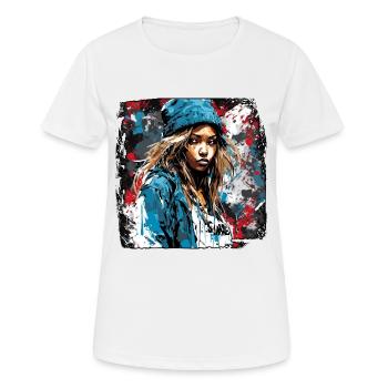 Rapper / Hip Hop / Song / Cool / Rhymes / Beat - Women's Breathable T-Shirt - white - Front - AI Model Female 172 dark (172cm)