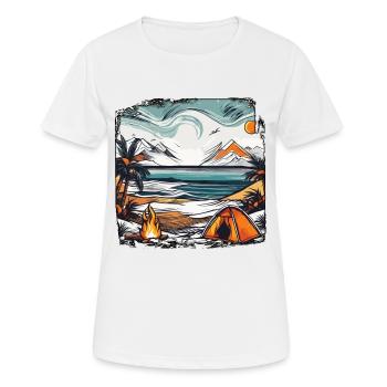 Wald / Wild / Zelt / Wildnis / Bäume / Life - Frauen T-Shirt atmungsaktiv - Weiß - Vorne - AI Model Female 172 dark (172cm)