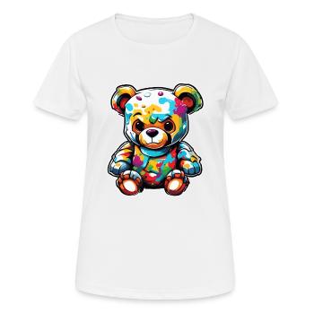 Teddybär / Kuscheltier / Stofftier / Geschenkidee - Frauen T-Shirt atmungsaktiv - Weiß - Vorne - AI Model Female 172 dark (172cm)