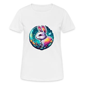 Animal in Soap Bubble / Childlike / Cute / Bunny - Women's Breathable T-Shirt - white - Front - AI Model Female 172 dark (172cm)