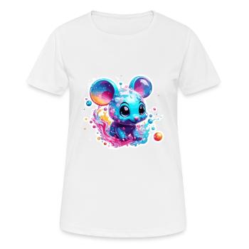 Animal in Soap Bubble / Childlike / Cute / Mouse - Women's Breathable T-Shirt - white - Front - AI Model Female 172 dark (172cm)