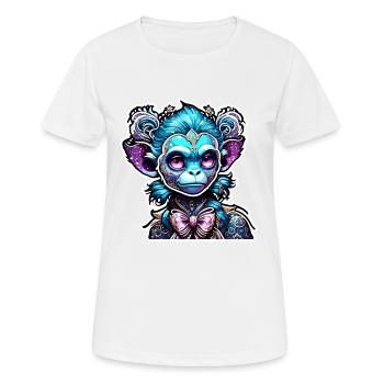 Cute Monkey / Monkey Girl / Cute / Hair Bow - Women's Breathable T-Shirt - white - Front - AI Model Female 172 dark (172cm)