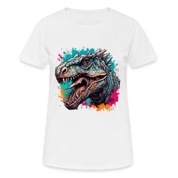Dinosaurier / Tier / Urzeit / Reptil / Jungs - Frauen T-Shirt atmungsaktiv - Weiß - Vorne - AI Model Female 172 dark (172cm)