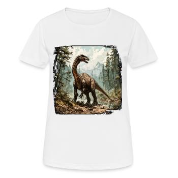 Dinosaurier / Tier / Urzeit / Reptil / Jungs - Frauen T-Shirt atmungsaktiv - Weiß - Vorne - AI Model Female 172 dark (172cm)