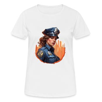 Polizei / Einsatz / Beruf / Job / Einsatzkräfte - Frauen T-Shirt atmungsaktiv - Weiß - Vorne - AI Model Female 172 dark (172cm)