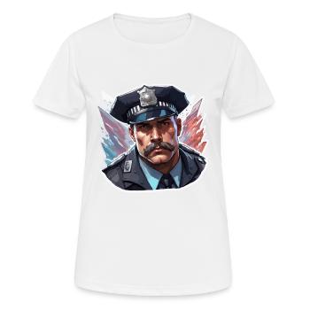 Polizei / Einsatz / Beruf / Job / Einsatzkräfte - Frauen T-Shirt atmungsaktiv - Weiß - Vorne - AI Model Female 172 dark (172cm)