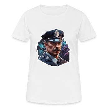 Polizei / Einsatz / Beruf / Job / Einsatzkräfte - Frauen T-Shirt atmungsaktiv - Weiß - Vorne - AI Model Female 172 dark (172cm)