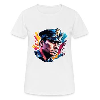 Polizei / Einsatz / Beruf / Job / Einsatzkräfte - Frauen T-Shirt atmungsaktiv - Weiß - Vorne - AI Model Female 172 dark (172cm)