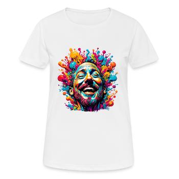 psychédélique / Goa / Hippie / Hallucination / Paix - T-shirt respirant Femme - blanc - Devant - AI Model Female 172 dark (172cm)