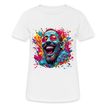 psychédélique / Goa / Hippie / Hallucination / Paix - T-shirt respirant Femme - blanc - Devant - AI Model Female 172 dark (172cm)