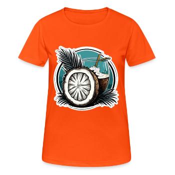 Cocktail / Bar / Mixage / Boisson / Exotique / Club - T-shirt respirant Femme - orange néon - Devant - AI Model Female 172 dark (172cm)