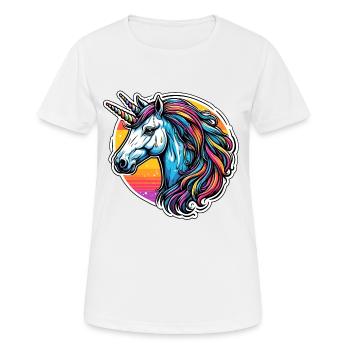 Unicorn / Mythical Creatures / Fairy Tale / Magic / Glitter - Women's Breathable T-Shirt - white - Front - AI Model Female 172 dark (172cm)