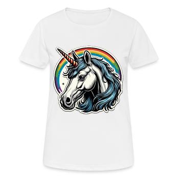 Unicorn / Mythical Creatures / Fairy Tale / Magic / Glitter - Women's Breathable T-Shirt - white - Front - AI Model Female 172 dark (172cm)