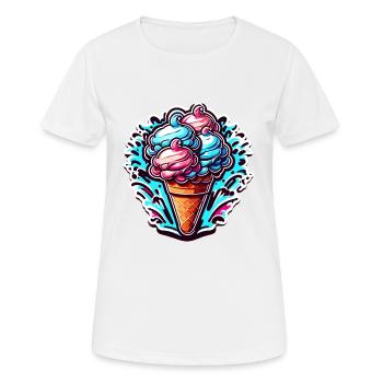 Eiscreme / Sorbet / Gelato / Sommer / Sonne - Frauen T-Shirt atmungsaktiv - Weiß - Vorne - AI Model Female 172 dark (172cm)