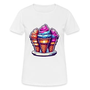 Eiscreme / Sorbet / Gelato / Sommer / Sonne - Frauen T-Shirt atmungsaktiv - Weiß - Vorne - AI Model Female 172 dark (172cm)