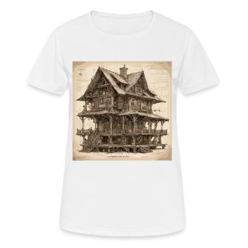 Plan / Sépia / Vintage / Rétro / Maison - T-shirt respirant Femme - blanc - Devant - AI Model Female 172 dark (172cm)