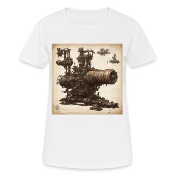 Plan / Sépia / Vintage / Rétro / Machine - T-shirt respirant Femme - blanc - Devant - AI Model Female 172 dark (172cm)