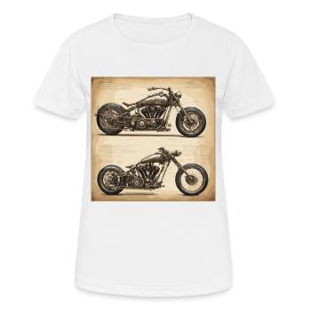 Plan / Sépia / Vintage / Rétro / Moto - T-shirt respirant Femme - blanc - Devant - AI Model Female 172 dark (172cm)