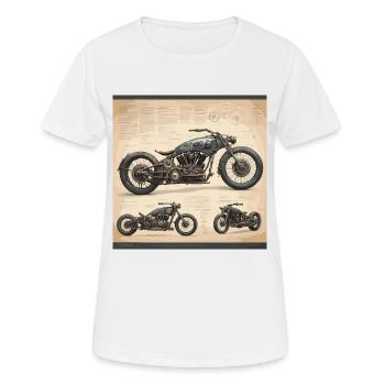 Plan / Sépia / Vintage / Rétro / Moto - T-shirt respirant Femme - blanc - Devant - AI Model Female 172 dark (172cm)