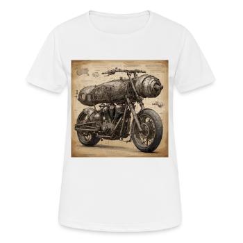 Plan / Sépia / Vintage / Rétro / Moto - T-shirt respirant Femme - blanc - Devant - AI Model Female 172 dark (172cm)