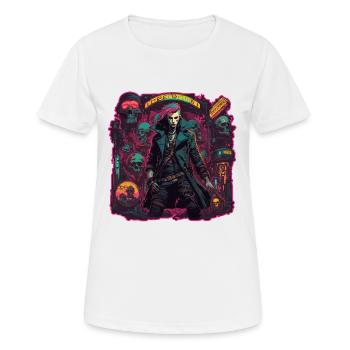 Cyberpunk / Design / Logo / Frau / Mantel / Gothic - Frauen T-Shirt atmungsaktiv - Weiß - Vorne - AI Model Female 172 dark (172cm)