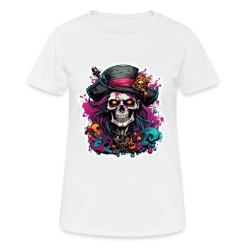 Pirat / Ahoi / Anker / Kapitän / Totenkopf / Rum - Frauen T-Shirt atmungsaktiv - Weiß - Vorne - AI Model Female 172 dark (172cm)