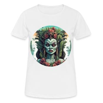 Tiki / Hawaï / Tropical / Île / Culture / Logo - T-shirt respirant Femme - blanc - Devant - AI Model Female 172 dark (172cm)