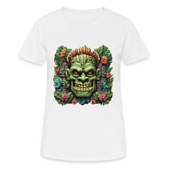 Tiki / Hawaï / Tropical / Île / Culture / Logo - T-shirt respirant Femme - blanc - Devant - AI Model Female 172 dark (172cm)