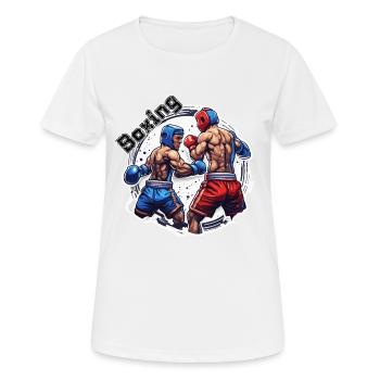 Boxer / Sport / Kampf / Arena / Boxring / Fäuste - Frauen T-Shirt atmungsaktiv - Weiß - Vorne - AI Model Female 172 dark (172cm)