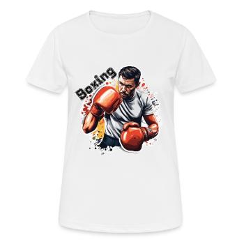 Boxer / Sport / Kampf / Arena / Boxring / Fäuste - Frauen T-Shirt atmungsaktiv - Weiß - Vorne - AI Model Female 172 dark (172cm)