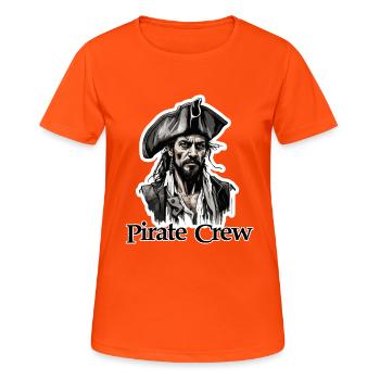 Pirat / Ahoi / Anker / Kapitän / Totenkopf / Rum - Frauen T-Shirt atmungsaktiv - Neonorange - Vorne - AI Model Female 172 dark (172cm)
