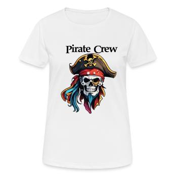 Pirat / Ahoi / Anker / Kapitän / Totenkopf / Rum - Frauen T-Shirt atmungsaktiv - Weiß - Vorne - AI Model Female 172 dark (172cm)
