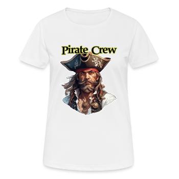 Pirat / Ahoi / Anker / Kapitän / Totenkopf / Rum - Frauen T-Shirt atmungsaktiv - Weiß - Vorne - AI Model Female 172 dark (172cm)