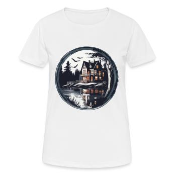 Maison / Cabane / Lac / Montagne / Nature / Forêt - T-shirt respirant Femme - blanc - Devant - AI Model Female 172 dark (172cm)