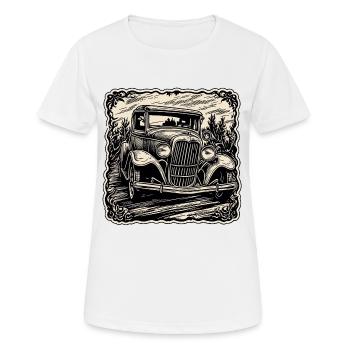 Auto / Fahrzeug / PKW / Mobil / Old Timer / fahren - Frauen T-Shirt atmungsaktiv - Weiß - Vorne - AI Model Female 172 dark (172cm)