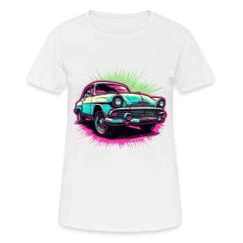 Auto / Fahrzeug / PKW / Mobil / Old Timer / fahren - Frauen T-Shirt atmungsaktiv - Weiß - Vorne - AI Model Female 172 dark (172cm)